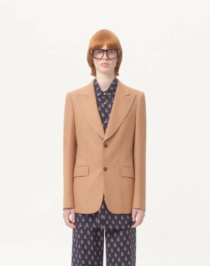 Chaqueta de viscosa de botonadura sencilla Chaqueta de viscosa de botonadura sencilla