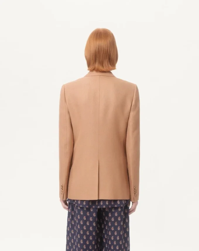 Chaqueta de viscosa de botonadura sencilla Chaqueta de viscosa de botonadura sencilla