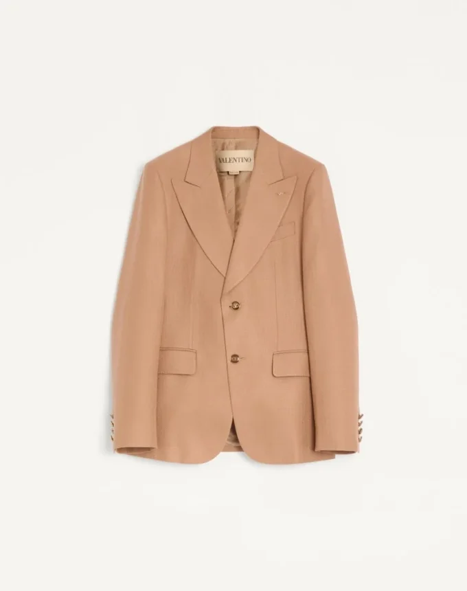Chaqueta de viscosa de botonadura sencilla Chaqueta de viscosa de botonadura sencilla
