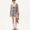 Chaqueta ligera de tweed Pied De Poule Chaqueta ligera de tweed Pied De Poule