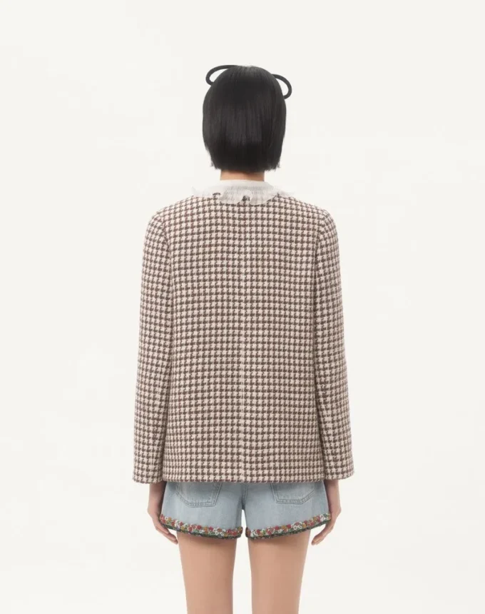 Chaqueta ligera de tweed Pied De Poule Chaqueta ligera de tweed Pied De Poule