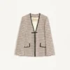 Chaqueta ligera de tweed Pied De Poule Chaqueta ligera de tweed Pied De Poule