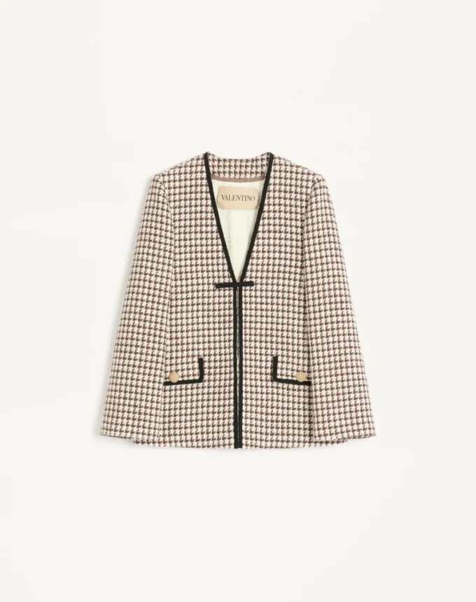 Chaqueta ligera de tweed Pied De Poule Chaqueta ligera de tweed Pied De Poule