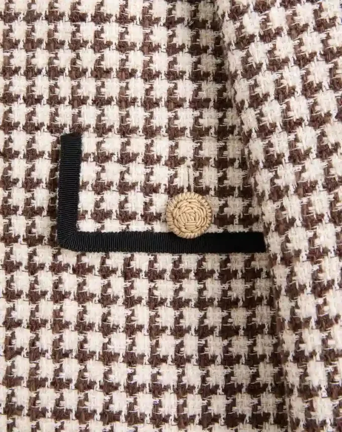Chaqueta ligera de tweed Pied De Poule Chaqueta ligera de tweed Pied De Poule