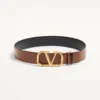 Cinturón reversible con el logotipo Vlogo en piel de becerro brillante de 40 mm