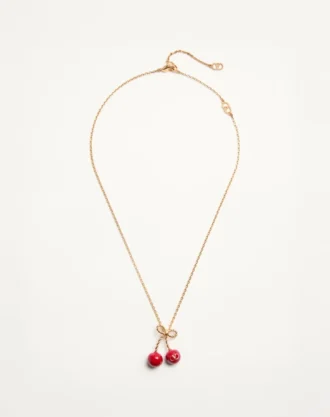 Collar Cherryfic de metal y esmalte