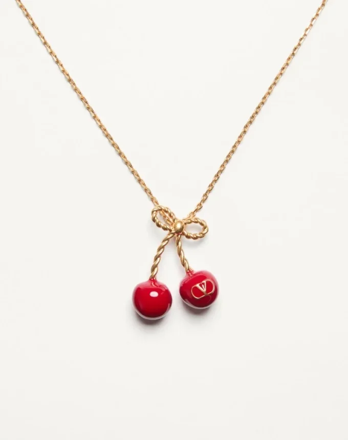Collar Cherryfic de metal y esmalte Collar Cherryfic de metal y esmalte