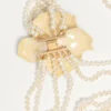 Collar Fleur Lumineuse en metal, esmalte, perlas y tela