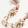 Collar Jardin Aquatique en metal, esmalte, tela, conchas, coral y perlas naturales Collar Jardin Aquatique en metal, esmalte, tela, conchas, coral y perlas naturales