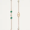 Collar largo Vlogo Signature en metal, perlas y cristal moleteado