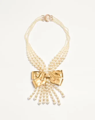 Collar Trop Chou en metal, esmalte, perlas y cristales