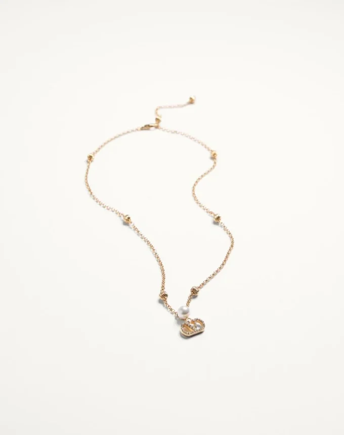 Collar VLogo Signature en metal, perlas y cristales Swarovski®