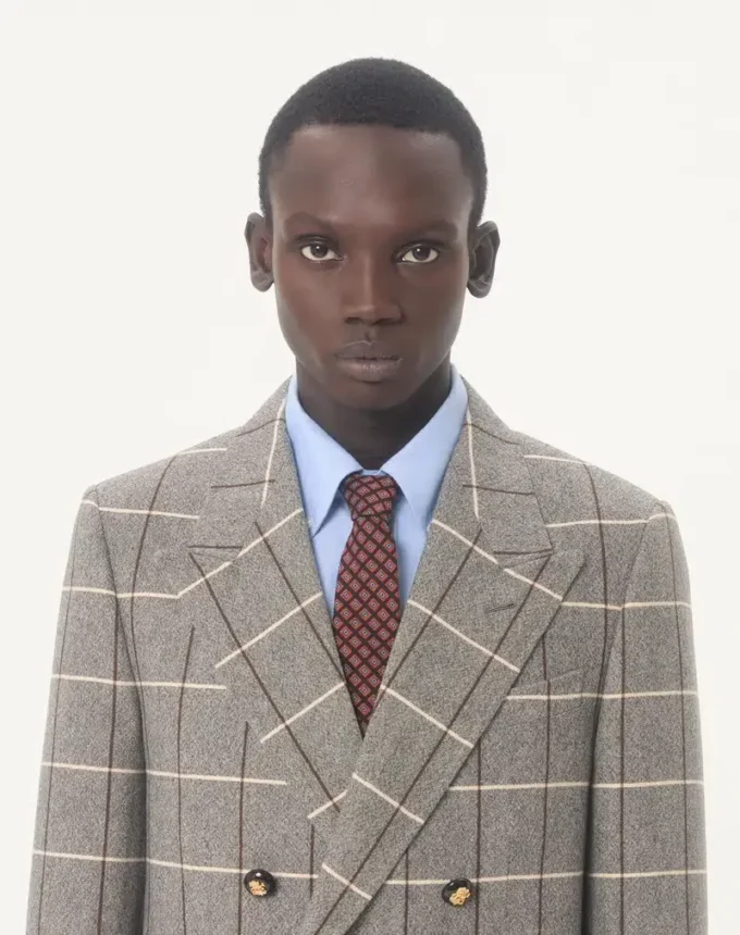 Corbata de algodón jacquard Valentie con estampado Chamber y detalle VLogo Signature Corbata de algodón jacquard Valentie con estampado Chamber y detalle VLogo Signature