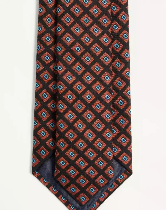 Corbata de algodón jacquard Valentie con estampado Chamber y detalle VLogo Signature Corbata de algodón jacquard Valentie con estampado Chamber y detalle VLogo Signature