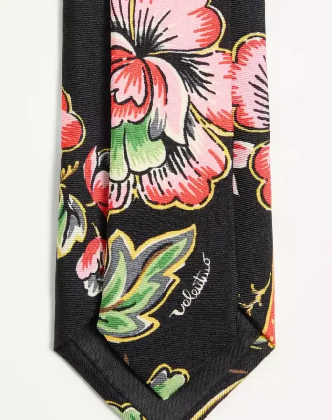 Corbata de seda con estampado floral Papier