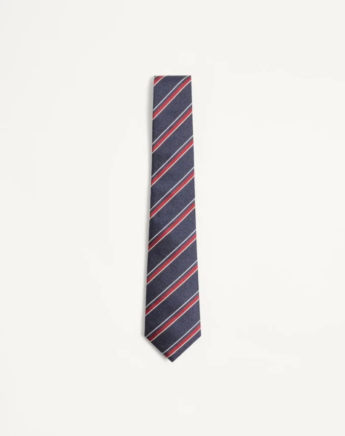 Corbata de seda jacquard regimental Valentie Corbata de seda jacquard regimental Valentie