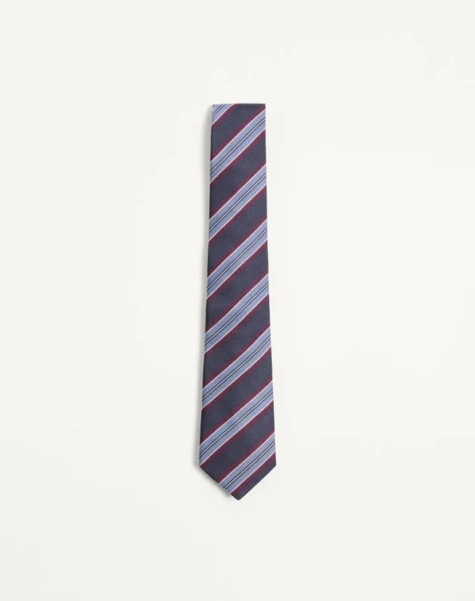 Corbata de seda jacquard regimental Valentie Corbata de seda jacquard regimental Valentie