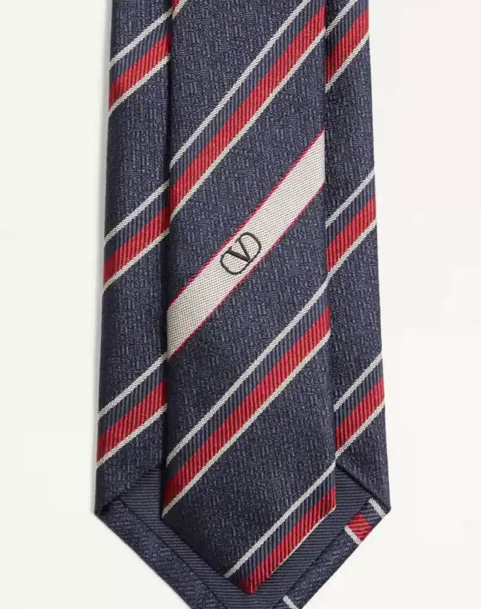 Corbata de seda jacquard regimental Valentie Corbata de seda jacquard regimental Valentie