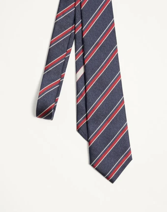 Corbata de seda jacquard regimental Valentie Corbata de seda jacquard regimental Valentie