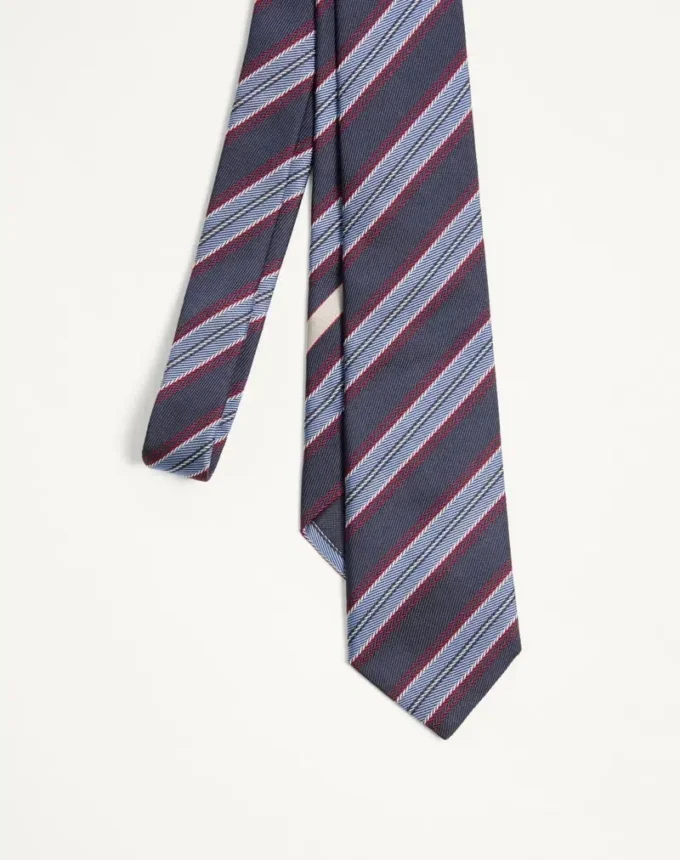 Corbata de seda jacquard regimental Valentie Corbata de seda jacquard regimental Valentie