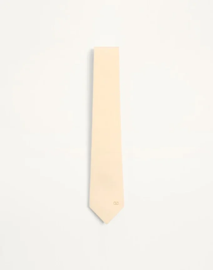 Corbata de seda Valentie con detalle VLogo Signature