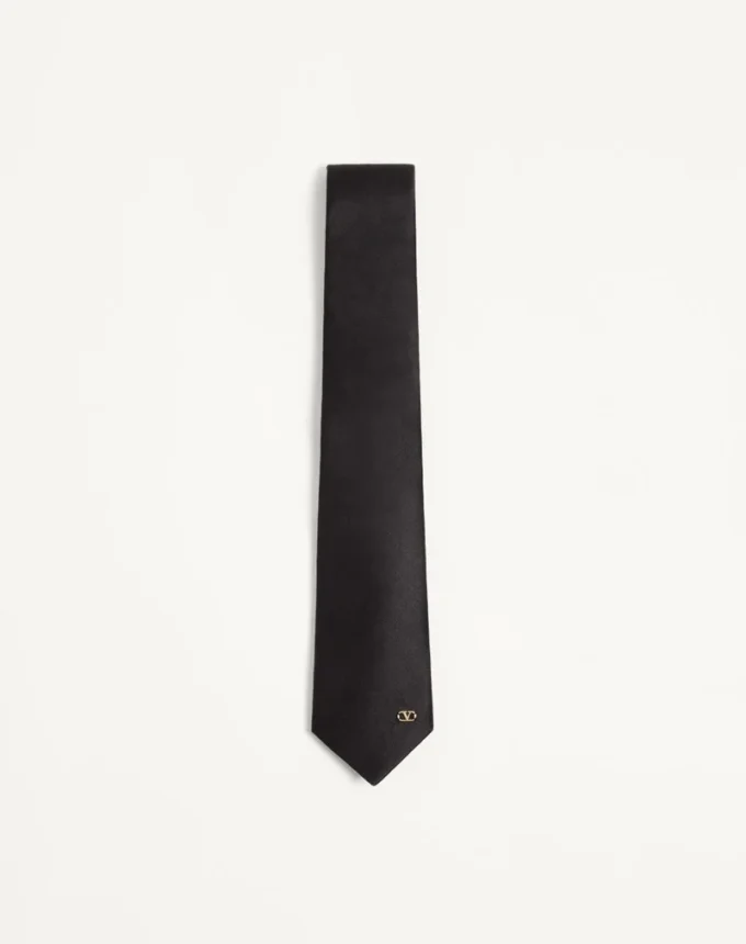 Corbata de seda Valentie con detalle VLogo Signature
