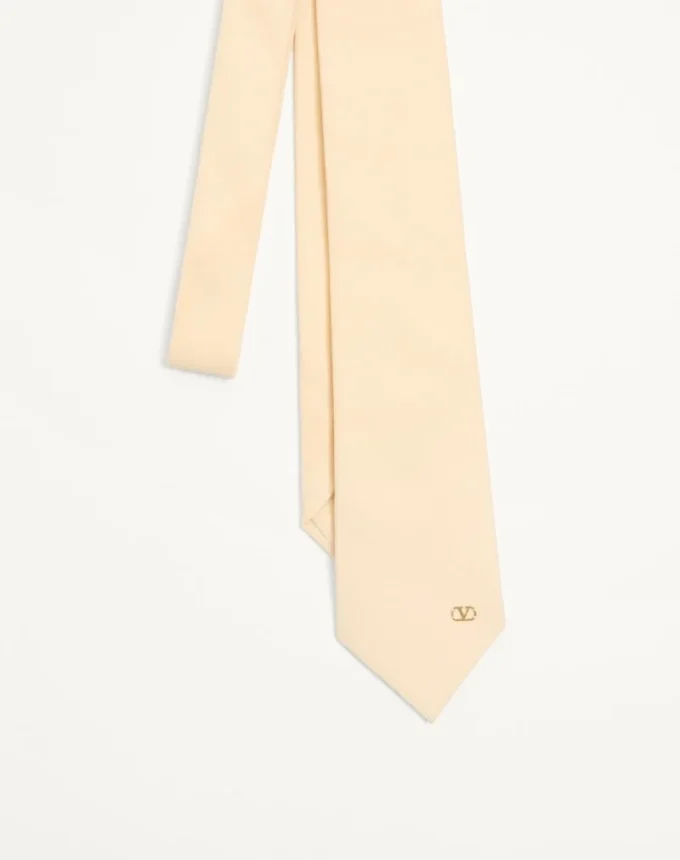 Corbata de seda Valentie con detalle VLogo Signature