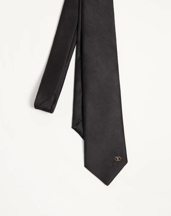 Corbata de seda Valentie con detalle VLogo Signature
