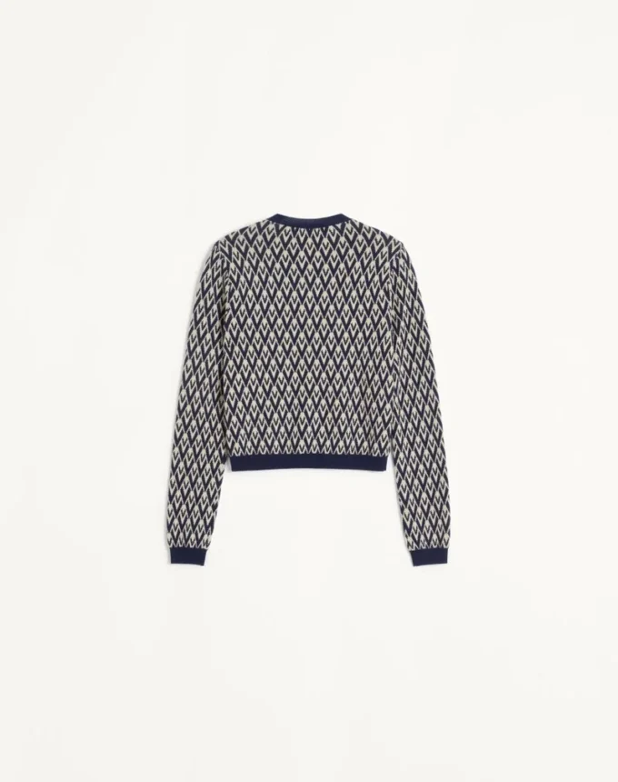 Cárdigan de lana con patrón jacquard Toute La V Cárdigan de lana con patrón jacquard Toute La V