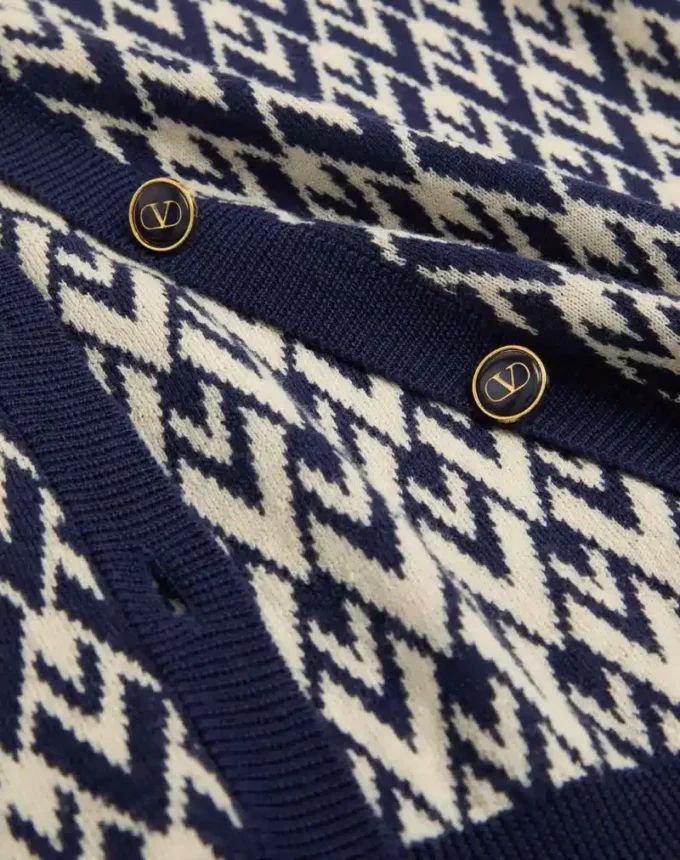 Cárdigan de lana con patrón jacquard Toute La V Cárdigan de lana con patrón jacquard Toute La V