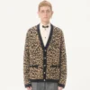 Cárdigan de lana Valentino con estampado animal Fauve Eclat Jacquard Cárdigan de lana Valentino con estampado animal Fauve Eclat Jacquard