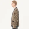 Cárdigan de lana Valentino con estampado animal Fauve Eclat Jacquard Cárdigan de lana Valentino con estampado animal Fauve Eclat Jacquard