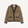 Cárdigan de lana Valentino con estampado animal Fauve Eclat Jacquard Cárdigan de lana Valentino con estampado animal Fauve Eclat Jacquard