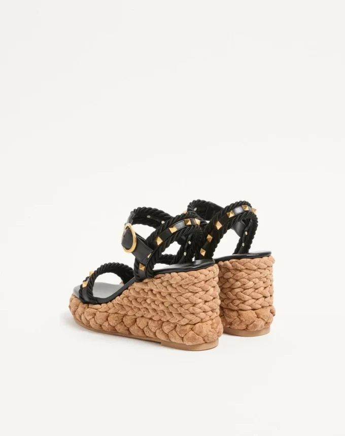 CUÑA ROCKSTUD DE PIEL DE BOVINO 100 MM