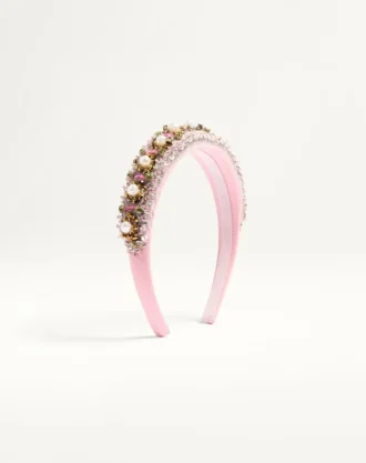 Diadema de lana y seda con bordados de Valentino