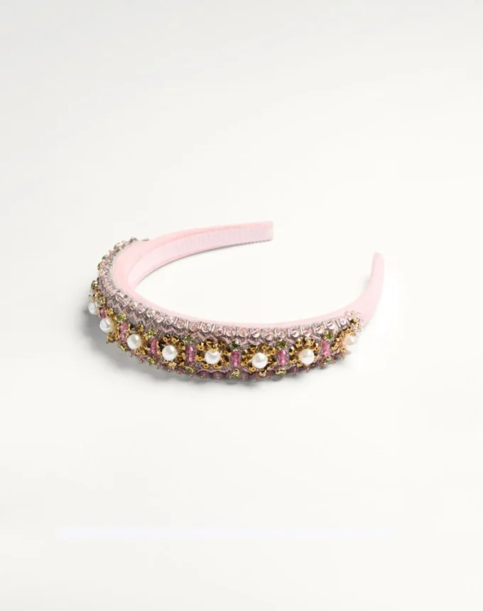 Diadema de lana y seda con bordados de Valentino
