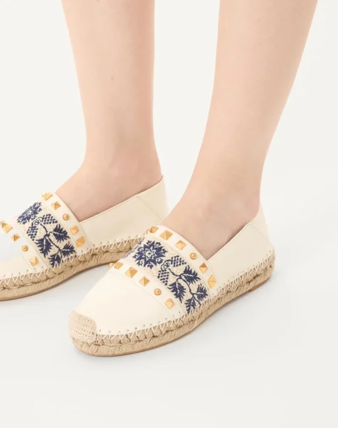 Espadrilles de napa con bordado de uvas 20 mm