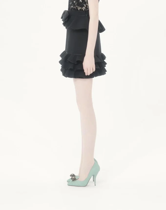 Falda corta de crepé couture Falda corta de crepé couture