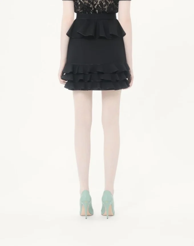 Falda corta de crepé couture Falda corta de crepé couture