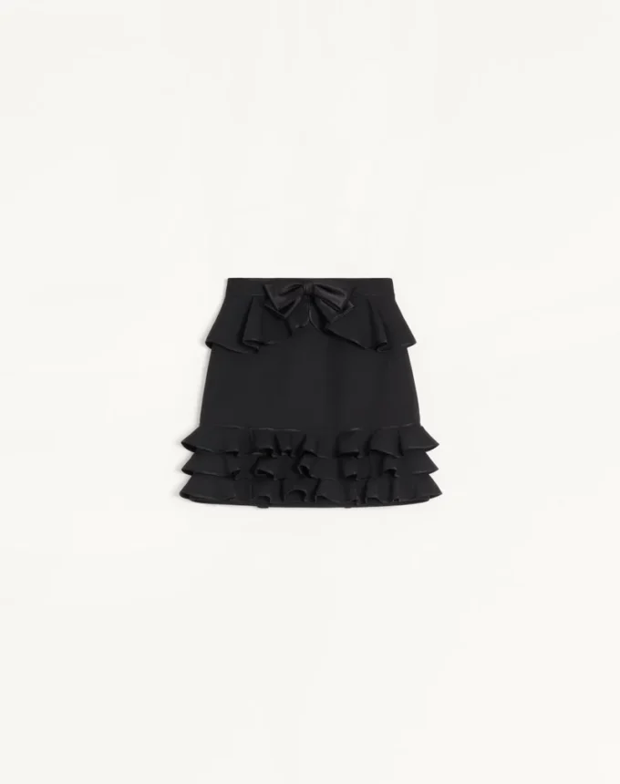 Falda corta de crepé couture Falda corta de crepé couture