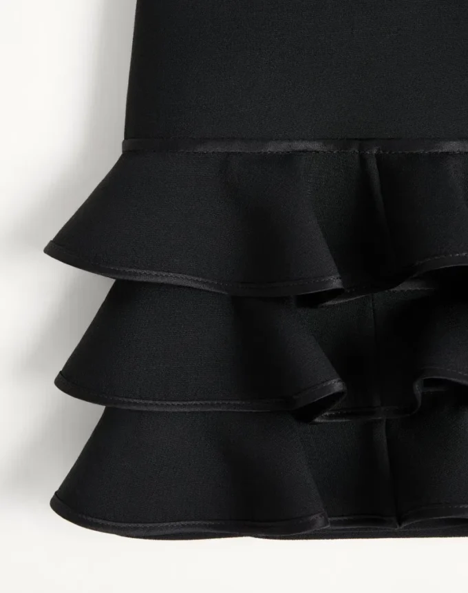 Falda corta de crepé couture Falda corta de crepé couture