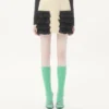 Falda corta de tweed de lana liso