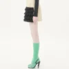 Falda corta de tweed de lana liso