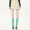 Falda corta de tweed de lana liso