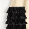 Falda corta de tweed de lana liso