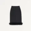 Falda Crepe Couture con plumas Falda Crepe Couture con plumas