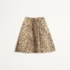 Falda de lana con estampado de manchas de jaguar