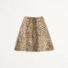 Falda de lana con estampado de manchas de jaguar