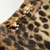 Falda de lana con estampado de manchas de jaguar