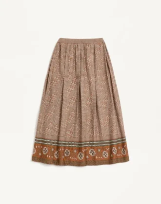 Falda de punto con estampado jacquard lurex